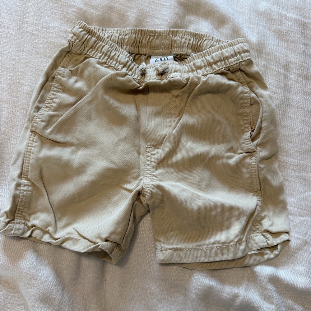 Zara Kids Tan Elastic-Waist Shorts size 2-3